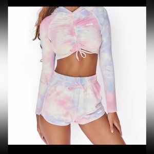 SOLD Oh Polly Bo and tee tie die shorts SET